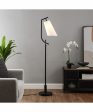 Xandra 1-Light Floor Lamp Black Off White Fabric Shade Online