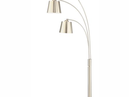 Quana 3-Light 3-Light Arch Lamp Brushed Nickel Discount