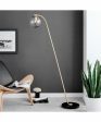 Roden 1-Light Floor Lamp Gold Smoke Glass Shade Online Sale