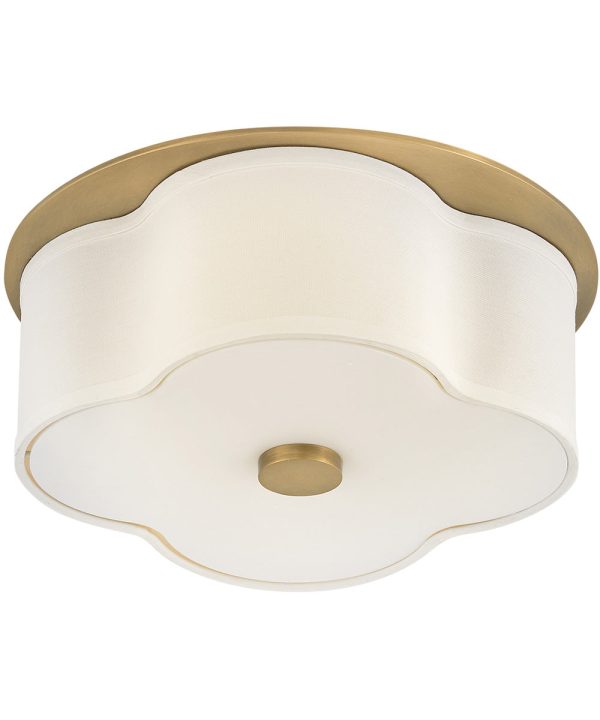 Delaney 2-Light Medium Flush Mount in Heritage Brass For Discount