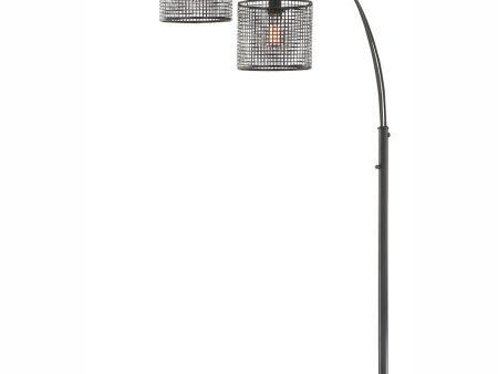 Hamilton 3-Light 3-Light Arch Lamp Black Mesh Metal Shade Online Sale