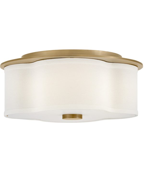 Delaney 2-Light Medium Flush Mount in Heritage Brass For Discount