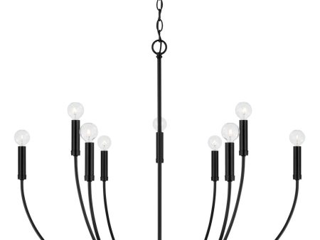 Ansley 9-Light Chandelier Matte Black For Cheap