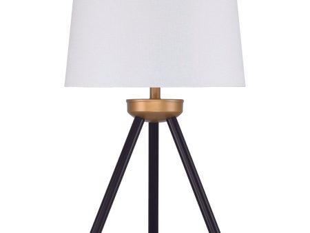 1-Light Table Lamp Painted Black Painted Gold Hot on Sale