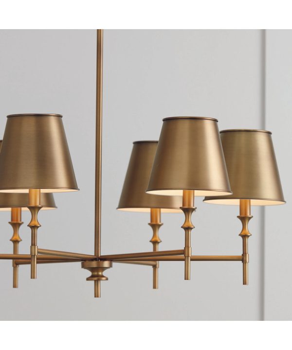 Whitney 6-Light Chandelier Aged Brass Sale