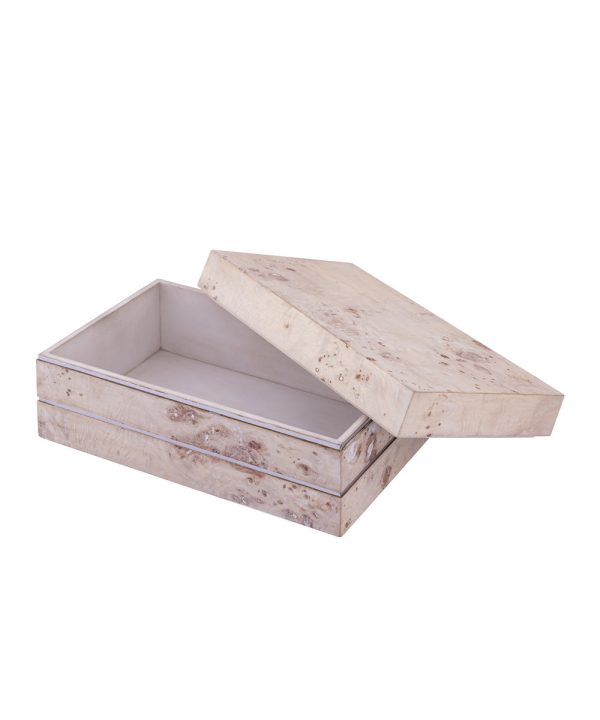 Salem Box - Long White Burl Wood Hot on Sale