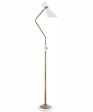 Jared 1-Light Floor Lamp Ab Finished White Metal Shade For Discount