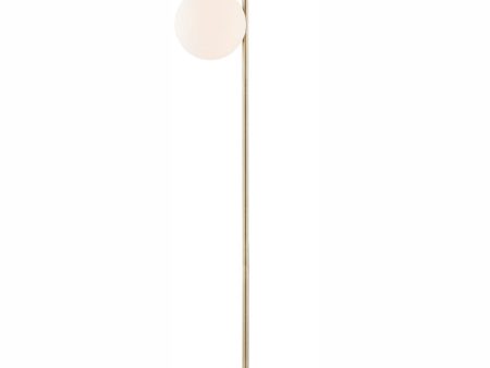 Lencho 2-Light 2-Light Floor Lamp Gold Frost Glass Shade on Sale