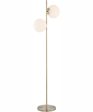 Lencho 2-Light 2-Light Floor Lamp Gold Frost Glass Shade on Sale