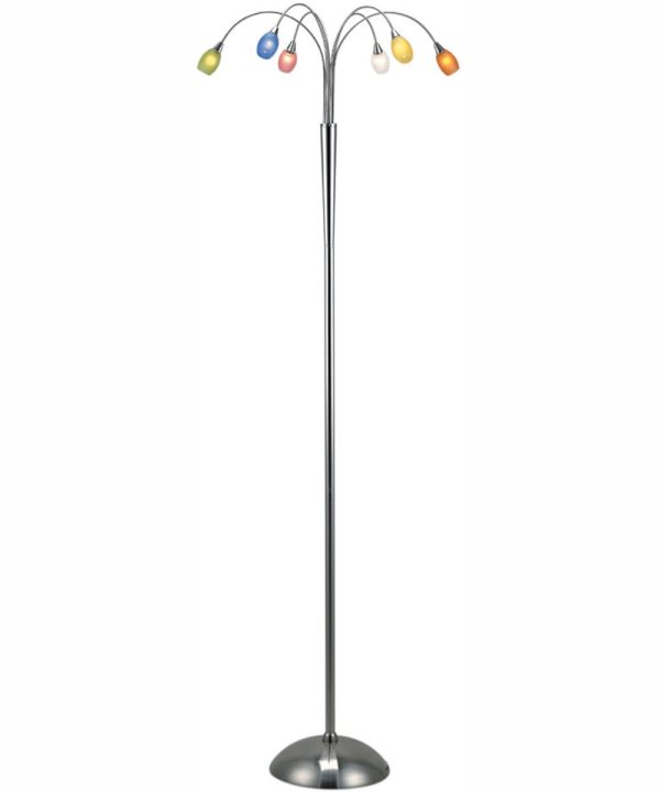 Festive Collection 6-Light 6-Light Floor Lamp Ps With Multi Glass Shade For Sale