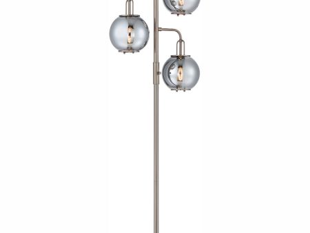 Kaira 3-Light 3-Light Floor Lamp G Smoke Glass Shade Discount