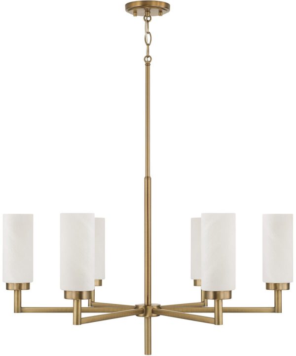 Alyssa 6-Light Chandelier Aged Brass Hot on Sale