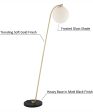 Roden 1-Light Floor Lamp Gold Frost Glass Shade For Discount