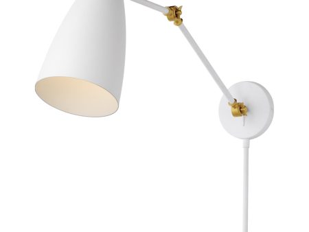 Carillon Articulating Wall Sconce White Satin Brass Cheap