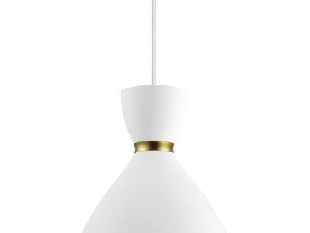 Carillon 11 inch Mini Pendant White Satin Brass For Discount