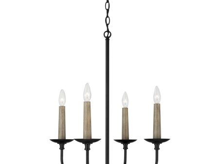 Wilder 4-Light Chandelier Matte Black Online Sale