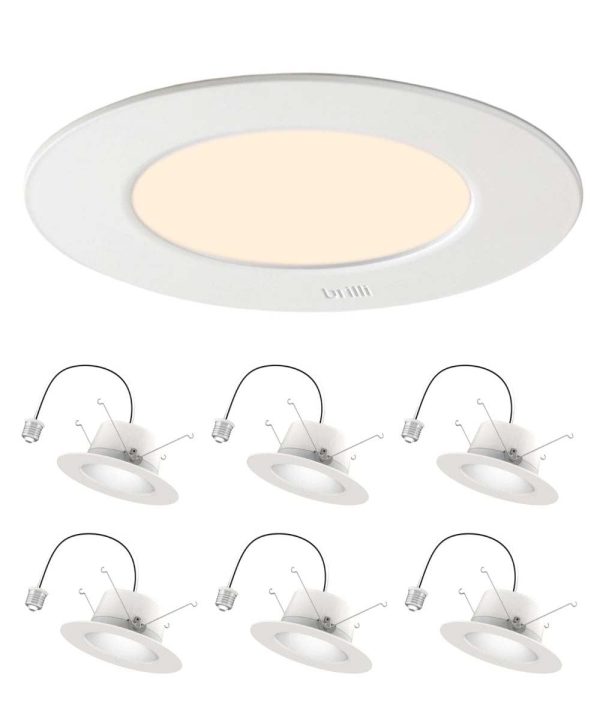 6 Pack - Brilli 5 6 inch LED Recessed Retrofit Downlight, Dimmable, Color Tunable Online Hot Sale