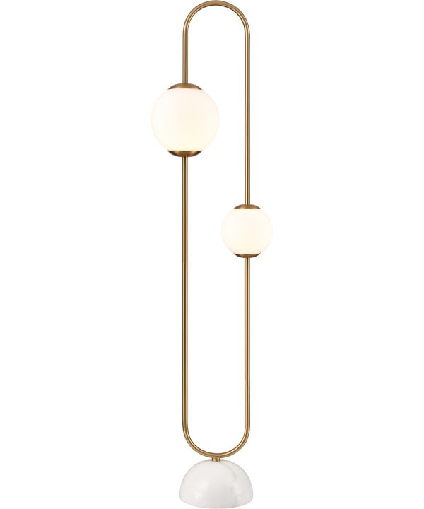 Bendel 57   High 2-Light Floor Lamp - Aged Brass For Cheap