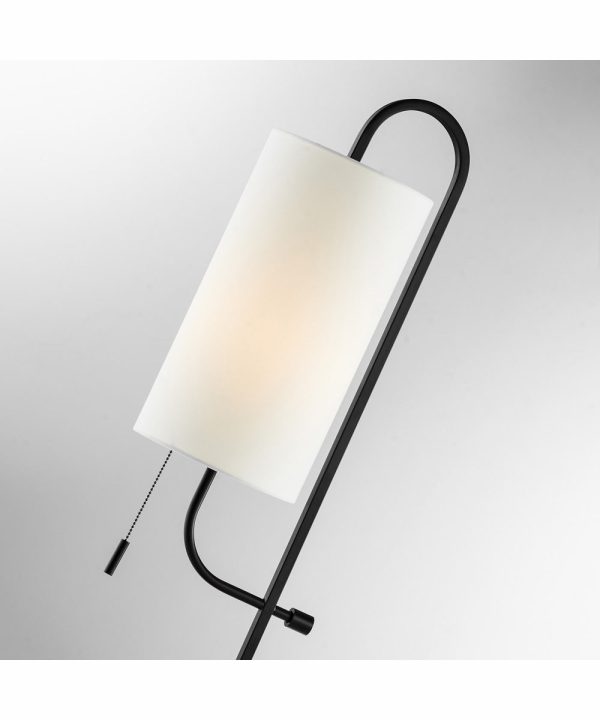 Xandra 1-Light Floor Lamp Black Off White Fabric Shade Online now