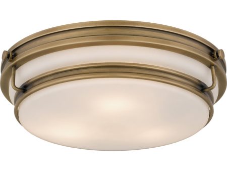 Quoizel Flush Mount Medium 3-light Flush Mount Weathered Brass Online Hot Sale