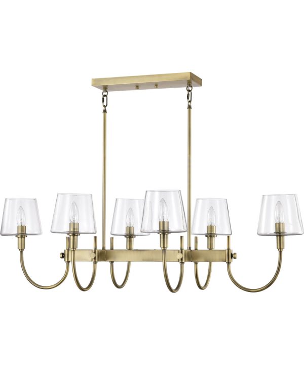 Brookside 6-Light Pendant Vintage Brass Supply