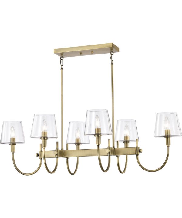 Brookside 6-Light Pendant Vintage Brass Supply