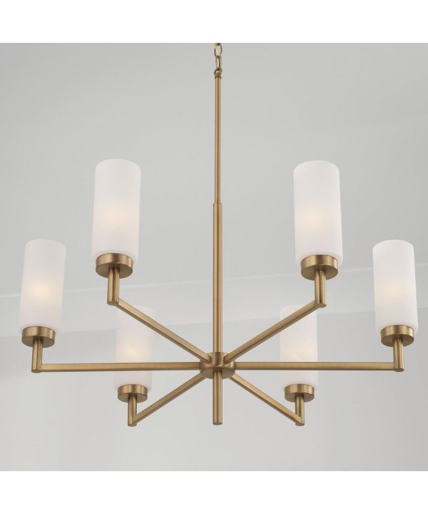 Alyssa 6-Light Chandelier Aged Brass Hot on Sale