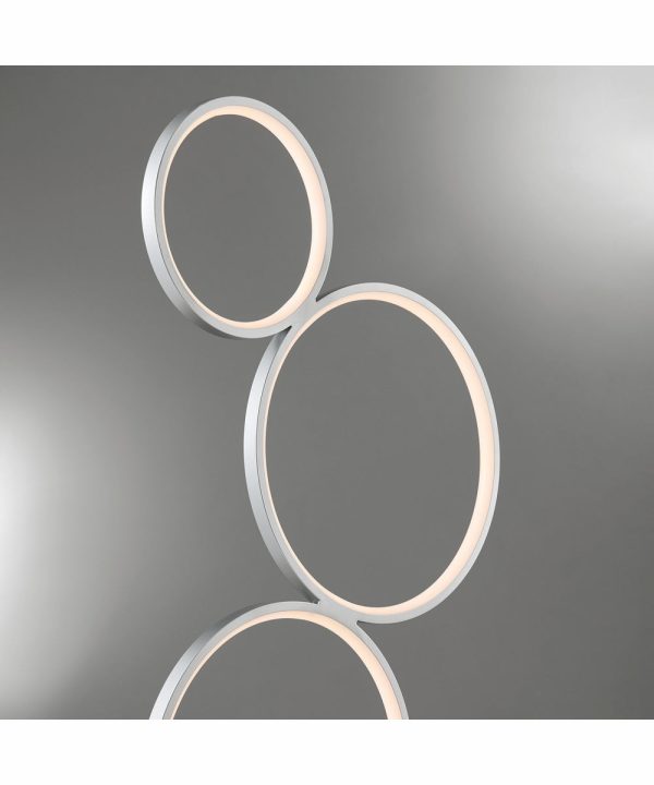 Fedora Led Floor Lamp 5 Rings Silver Sale