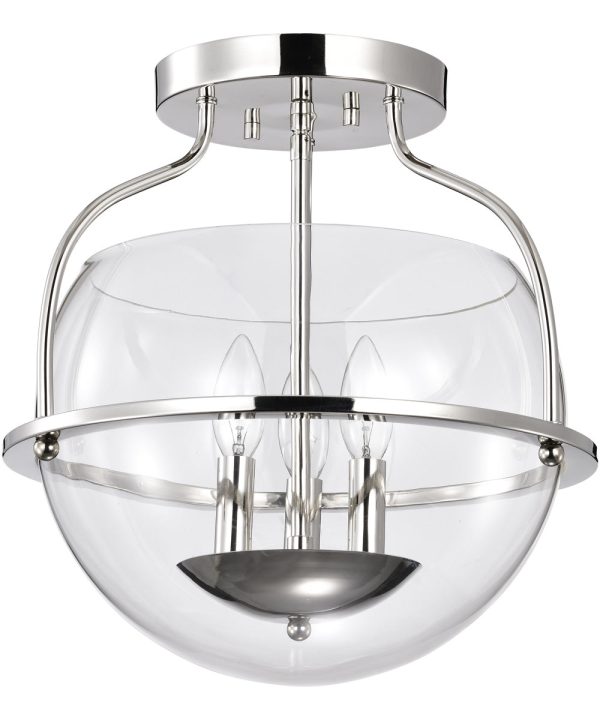 Amado 3-Light Close-to-Ceiling Polished Nickel Sale