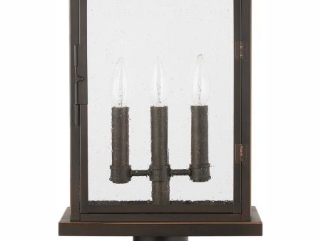 Bolton 3-Light Outdoor Post-Lantern Rain or Shine - Oiled Bronze Sale