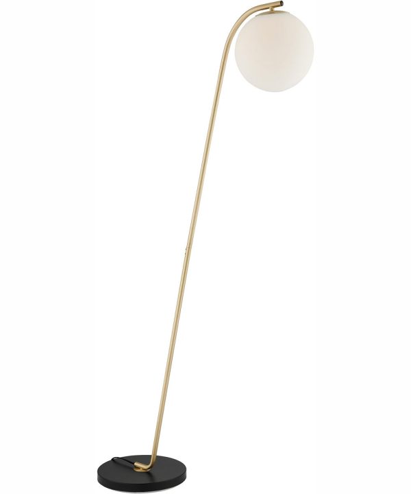 Roden 1-Light Floor Lamp Gold Frost Glass Shade For Discount