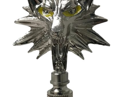 FREE GIFT | Wolf Head Lamp Finial Brushed Nickel Base 2.75 h Sale