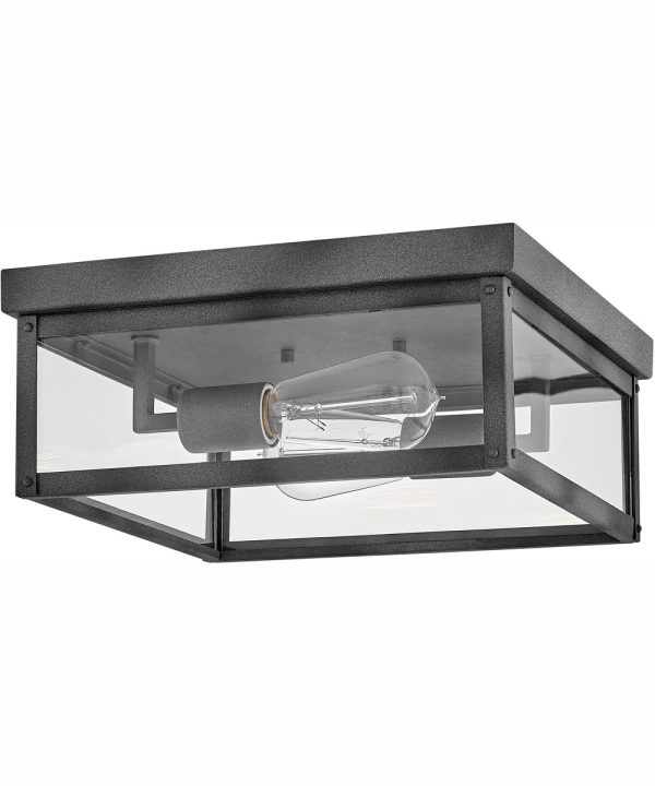 Beckham 2-Light Medium Flush Mount in Aged Zinc Online Hot Sale