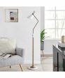 Jared 1-Light Floor Lamp Ab Finished White Metal Shade For Discount