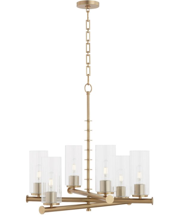 Tamara Day s Mercier 6-light Chandelier Aged Brass Online now