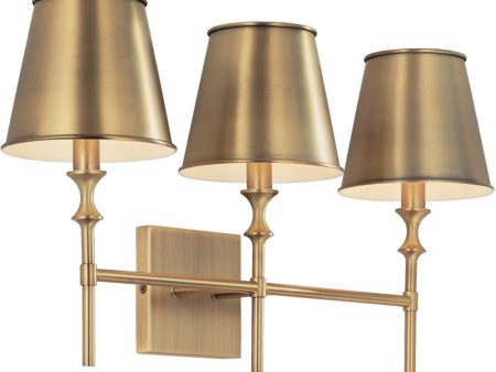 Whitney 3-Light Vanity Aged Brass Online