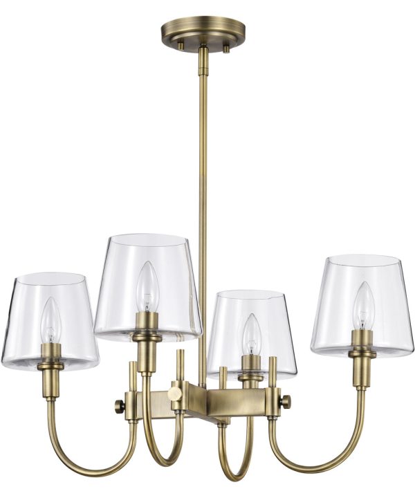 Brookside 4-Light Chandelier Vintage Brass Online