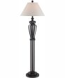 Rigoberto 1-Light Floor Lamp Dark Bronze Fabric Shade Hot on Sale