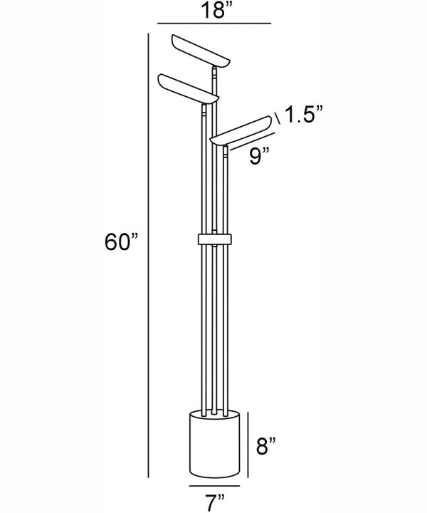 Jameson 1-Light Led 3-Light Floor Lamp Walnut Ab For Discount