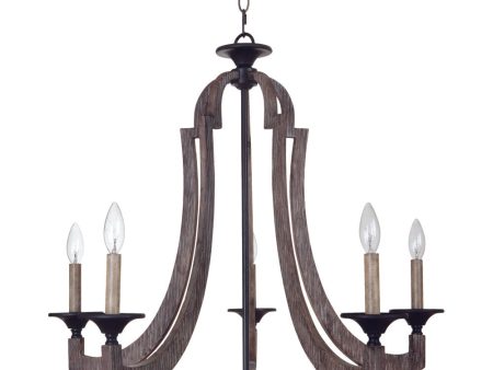 Winton 5-Light Chandelier Weathered Pine Sale