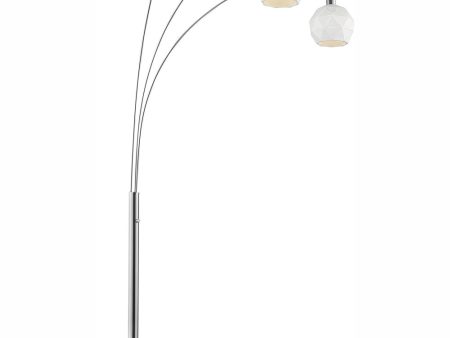 Pandora 3-Light 3-Light Arch Lamp Brushed Nickel White Metal Cut Shade Online Hot Sale