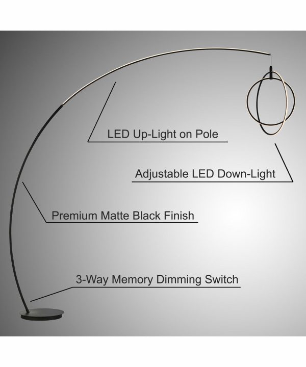 Monita Led Arch Lamp Black Sale