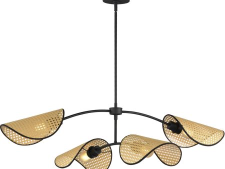 Bonnet 4-Light Chandelier Black For Discount