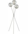 Lancy 3-Light 3-Light Floor Lamp Brushed Nickel Smoke Glass Online Sale