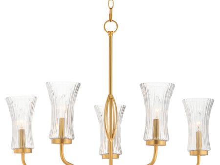 Camelot 5-Light Chandelier Natural Aged Brass Online now