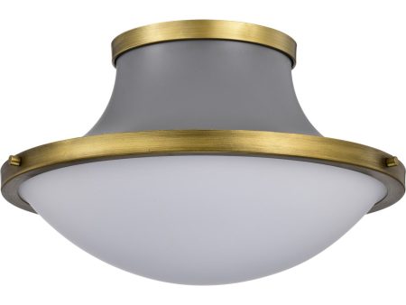 Lafayette 3-Light Close-to-Ceiling Matte Gray For Sale