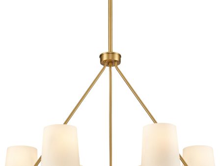 Votisse 30   Wide 6-Light Chandelier -Lacquered Brass on Sale