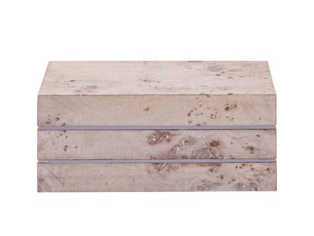 Salem Box - Tall White Burl Wood Online