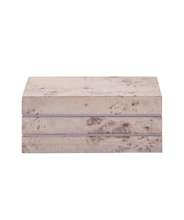 Salem Box - Tall White Burl Wood Online