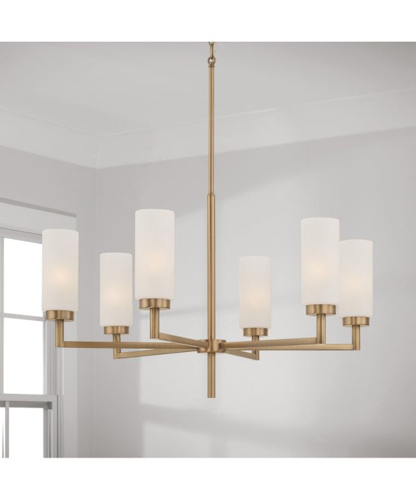 Alyssa 6-Light Chandelier Aged Brass Hot on Sale